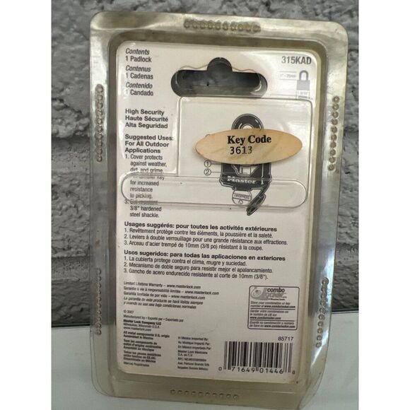 Master Lock Padlock, Covered Stainless Steel Lock, 1-9/16 in. Wide, Yellow - Picture 4 of 6